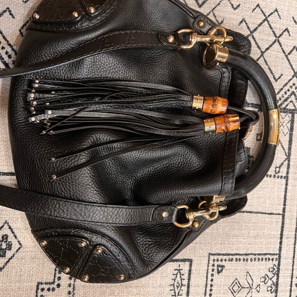 Vintage Tassle Gucci Bamboo crossbody/handbag Hobo - Picture 4 of 11